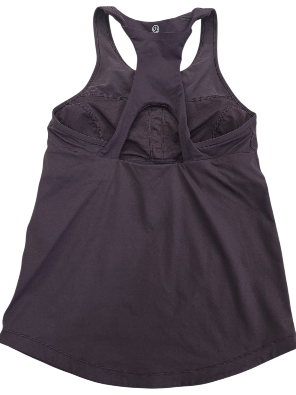 Lululemon Final Lap Tank Black Currant Luxtreme Running Top Size 10 Built In Bra